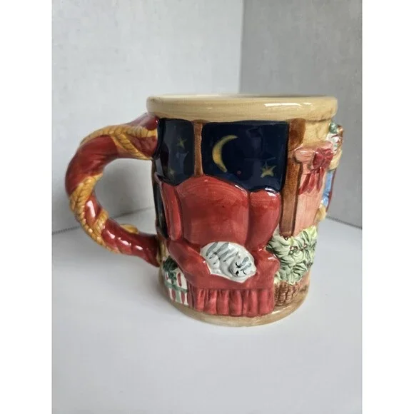 Susan Winget Mug Christmas Certified International 3D Ceramic Tree Fireplace Cup - Picture 5 of 16